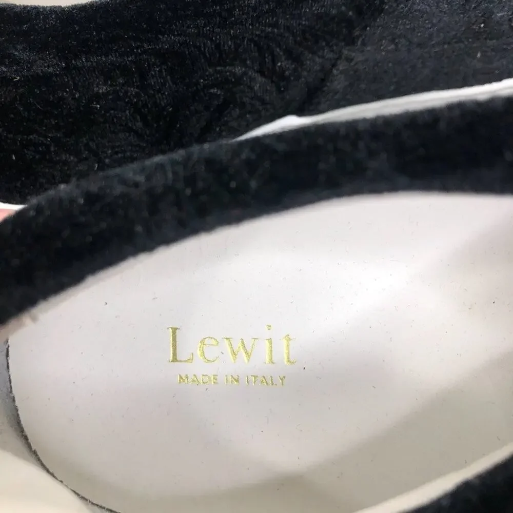 Lewit 'Arlo' Slip On Black Velvet Platform Sneakers Size EU 38.5/US 8